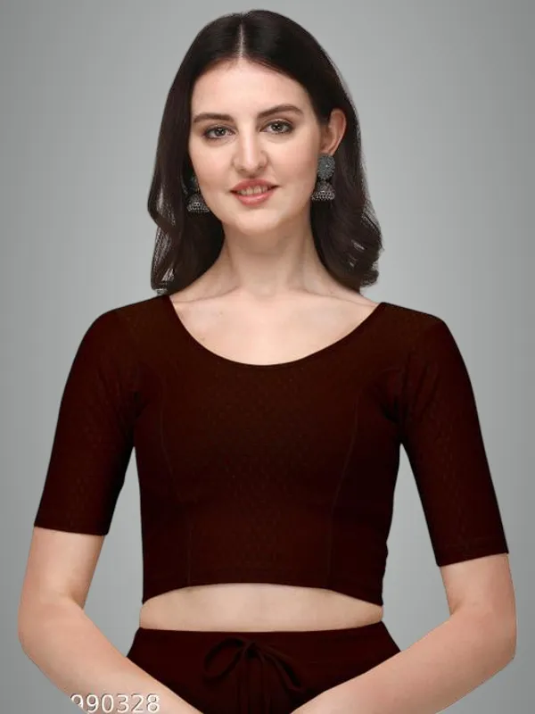 Maroon_Premium_Lycra_Blouse_For_Women