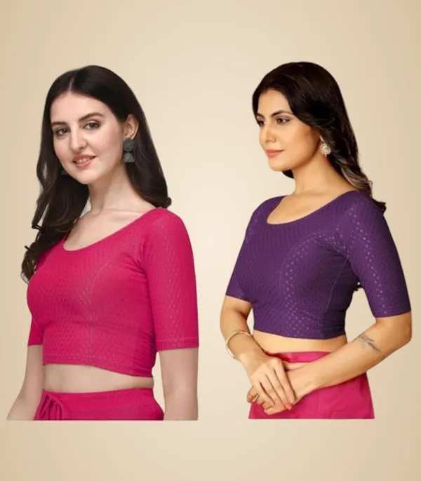 Multicolor_Premium_Lycra_Blouse_For_Women_Pack_Of_2
