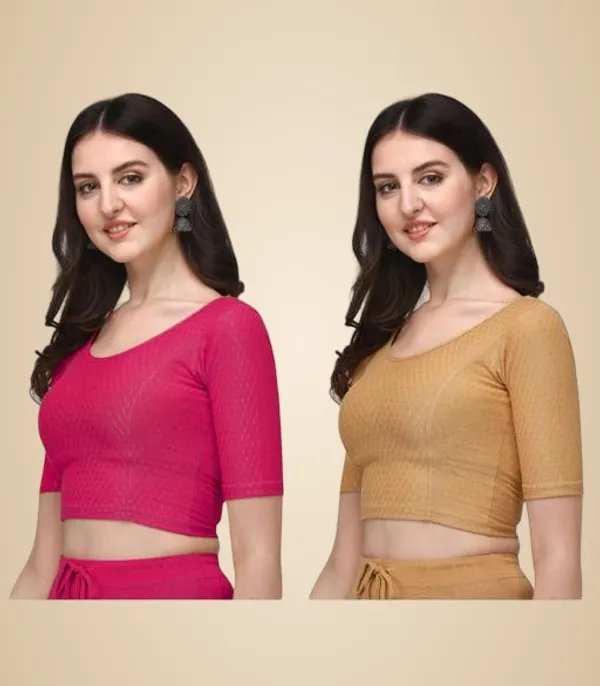 Multicolor_Premium_Lycra_Blouse_For_Women_Pack_Of_2