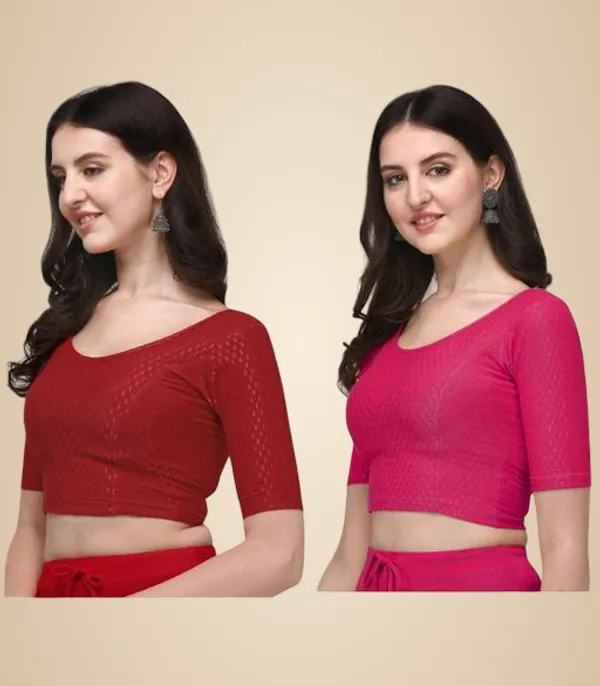 Multicolor_Premium_Lycra_Blouse_For_Women_Pack_Of_2