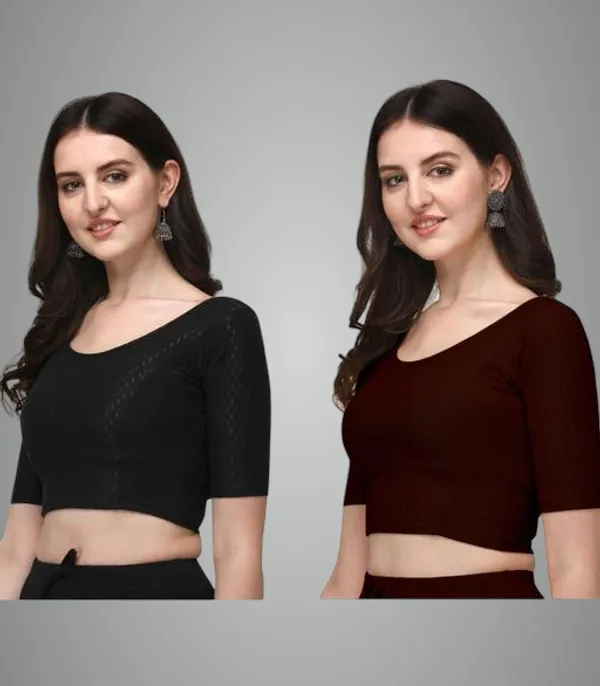 Multicolor_Premium_Lycra_Blouse_For_Women_Pack_Of_2