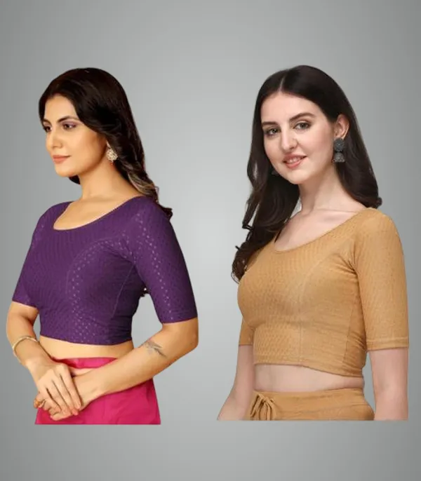 Multicolor_Premium_Lycra_Blouse_For_Women_Pack_Of_2
