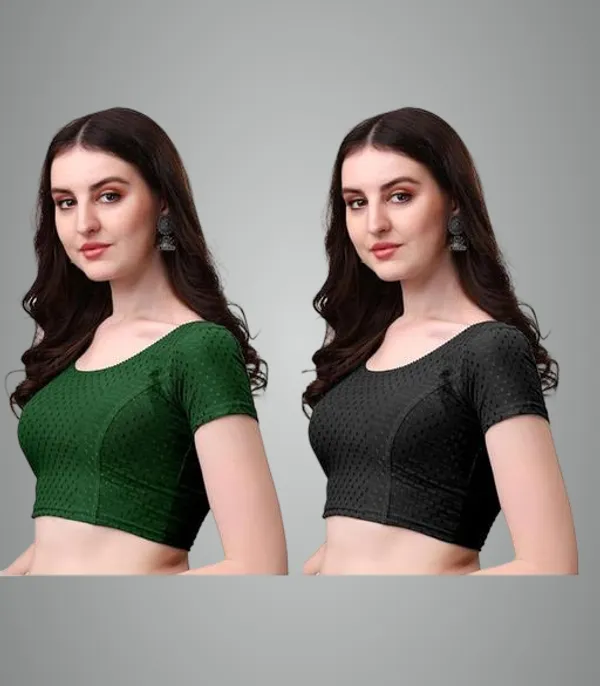 Multicolor_Premium_Lycra_Blouse_For_Women_Pack_Of_2