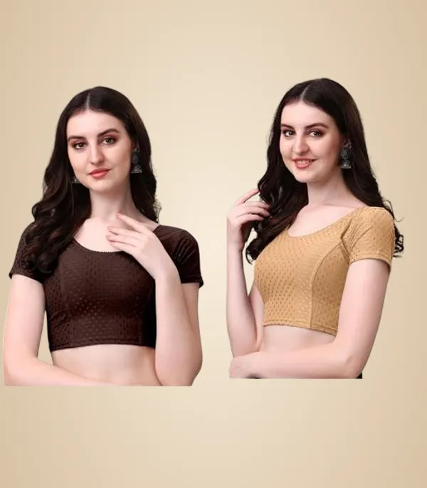 Multicolor_Premium_Lycra_Blouse_For_Women_Pack_Of_2