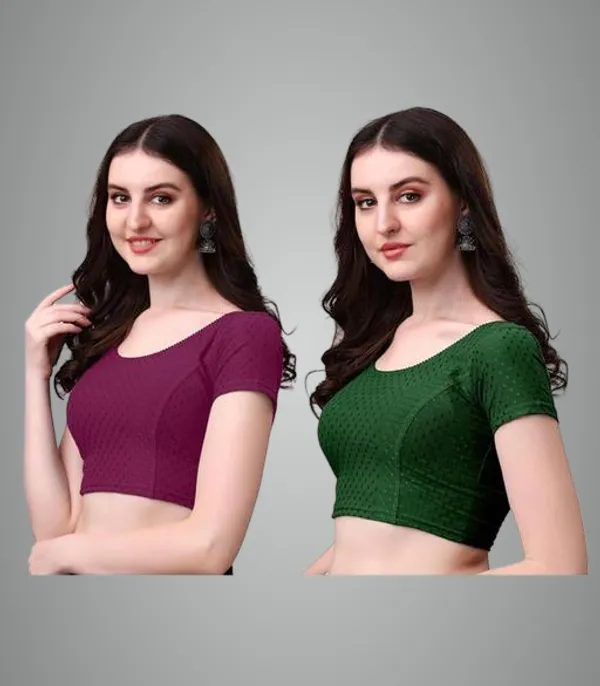 Multicolor_Premium_Lycra_Blouse_For_Women_Pack_Of_2