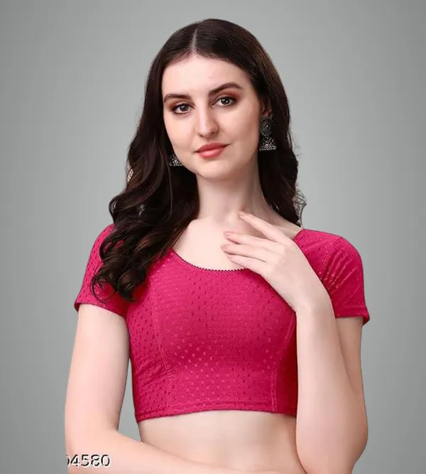 Pink_Premium_Lycra_Blouse_For_Women