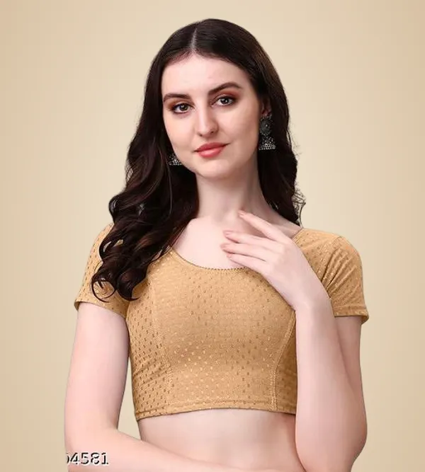 Beige_Premium_Lycra_Blouse_For_Women