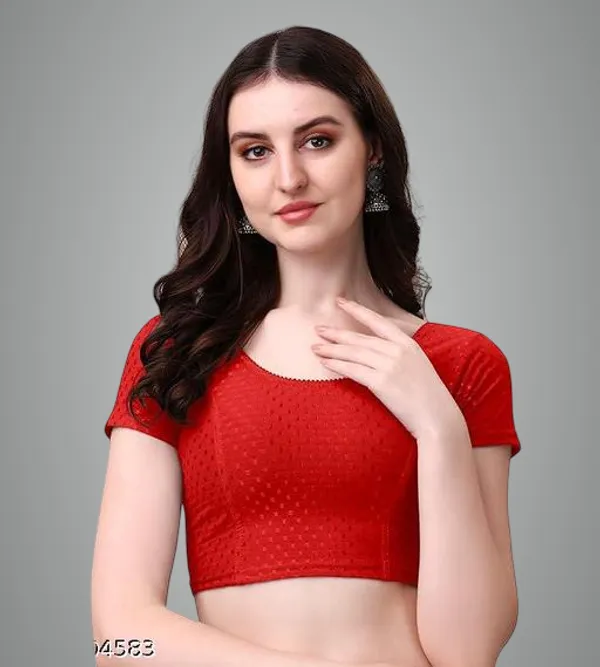 Red_Premium_Lycra_Blouse_For_Women