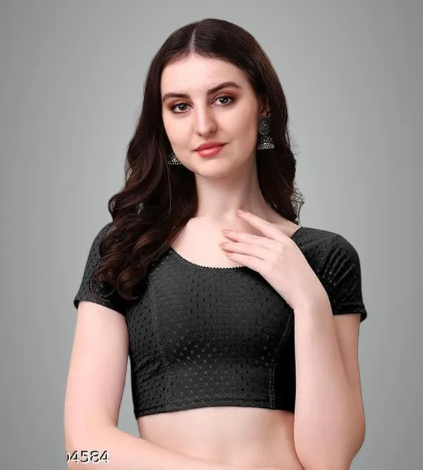 Black_Premium_Lycra_Blouse_For_Women