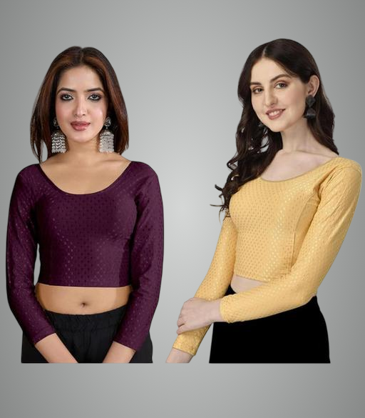Multicolor_Premium_Lycra_Blouse_For_Women_Pack_Of_2