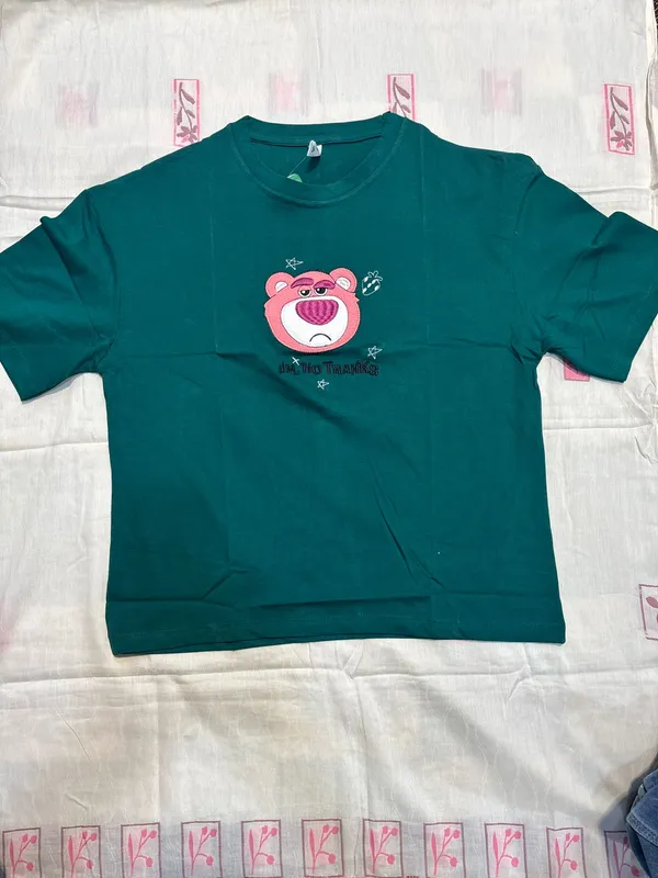 Teal_Hosiyari_Cotton_Stylish_T-Shirt_For_Women