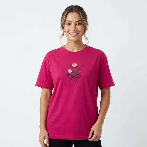Pink_Hosiyari_Cotton_Stylish_T-Shirt_For_Women