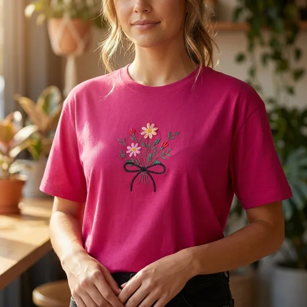 Pink_Hosiyari_Cotton_Stylish_T-Shirt_For_Women