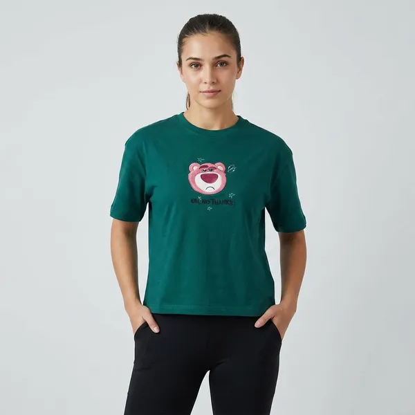 Teal_Hosiyari_Cotton_Stylish_T-Shirt_For_Women