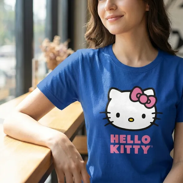Blue_Hosiery_Cotton_Stylish_T-Shirt_For_Women