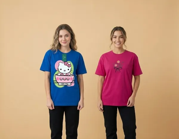 Pink_And_Blue_Hosiyari_Cotton_Stylish_T-Shirt_For_Women_Pack_Of_2