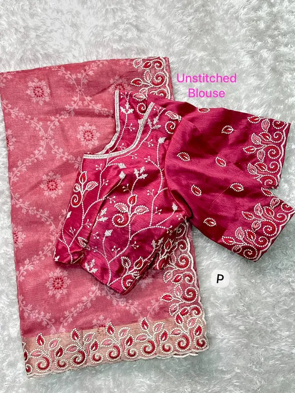 Pink_Embroidered_Saree_With_Unstitched_Blouse_-_Traditional_Indian_Ethnic_Wear
