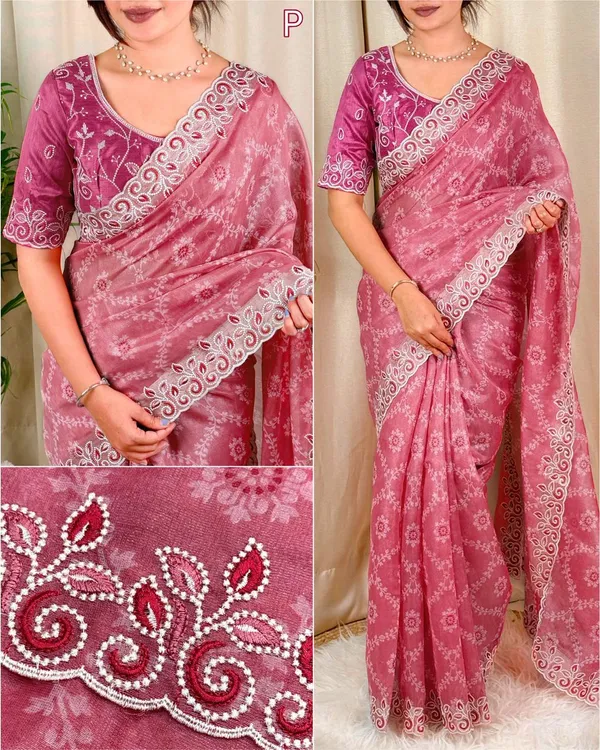 Pink_Embroidered_Saree_With_Unstitched_Blouse_-_Traditional_Indian_Ethnic_Wear