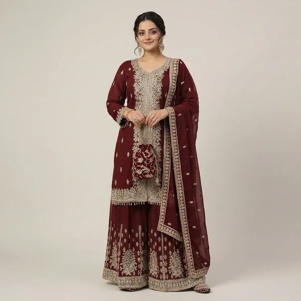 Maroon_Embroidered_Sharara_Suit_With_Dupatta_-_Ethnic_Wedding_Wear_For_Women