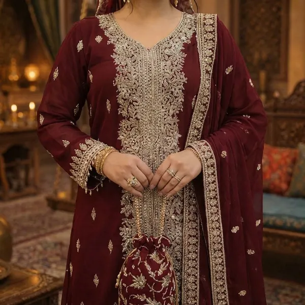 Maroon_Embroidered_Sharara_Suit_With_Dupatta_-_Ethnic_Wedding_Wear_For_Women