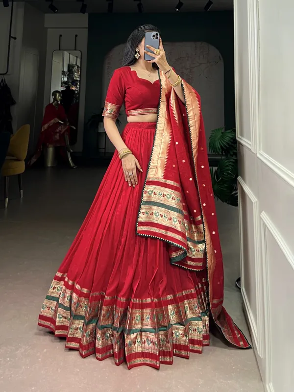 Red_Embroidered_Lehenga_Choli_With_Dupatta