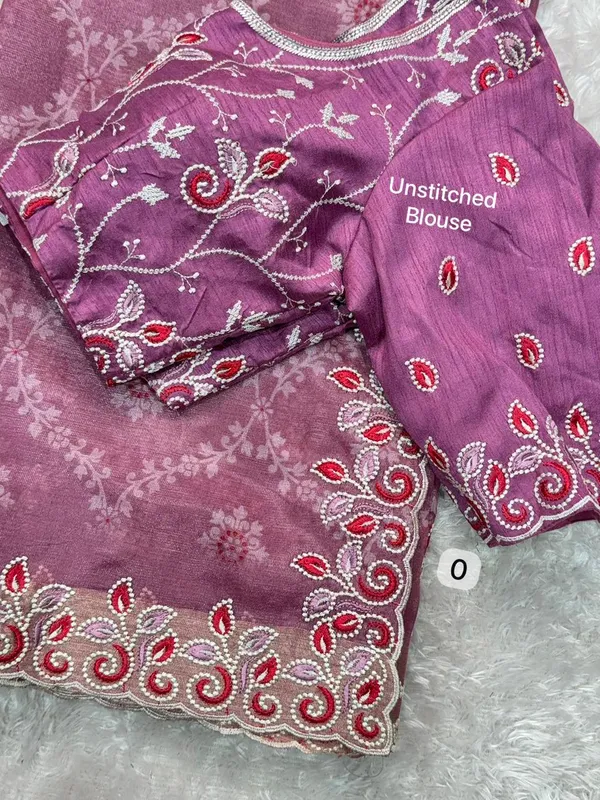 Embroidered_Purple_Georgette_Saree_With_Unstitched_Blouse