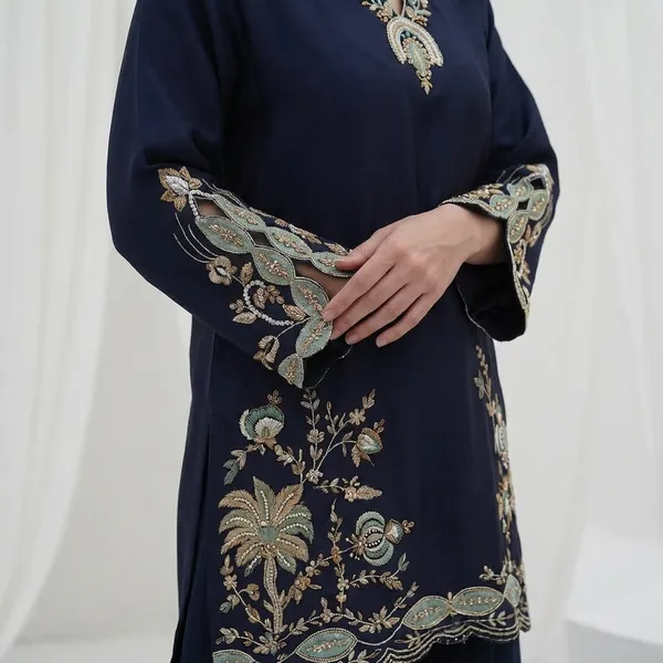 Navy_Blue_Embroidered_Sharara_Suit_Set_With_Floral_Detailing