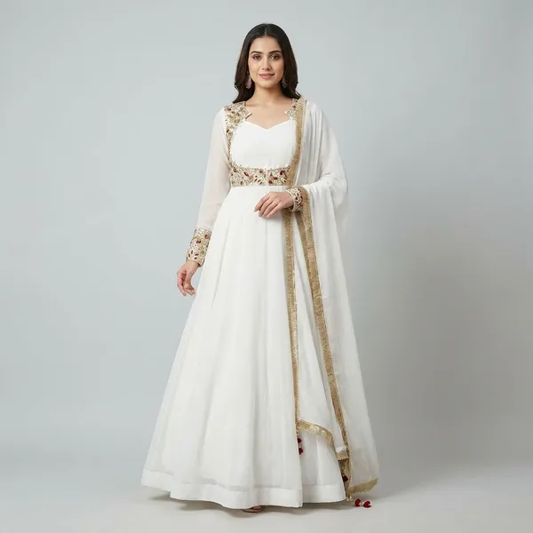 White_Off_Shoulder_Midi_Dress_With_Floral_Embroidered_Sleeves