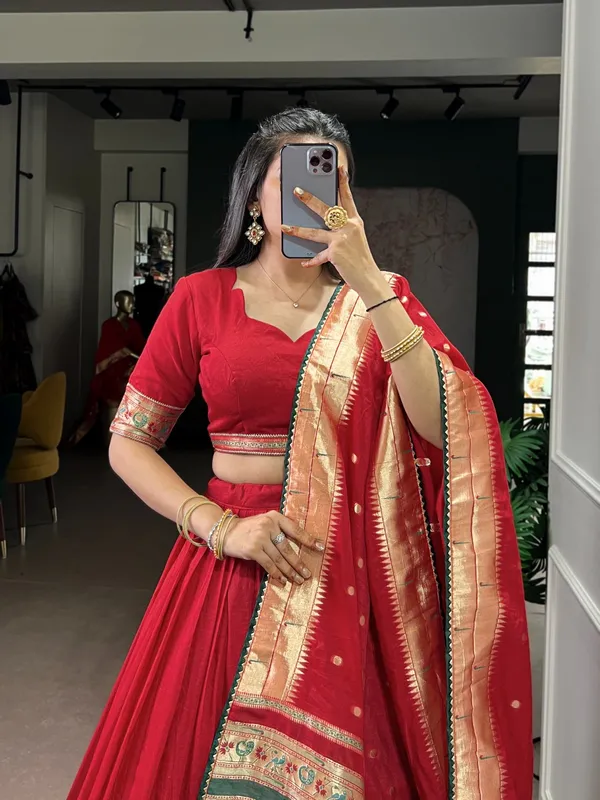 Red_Embroidered_Lehenga_Choli_With_Dupatta