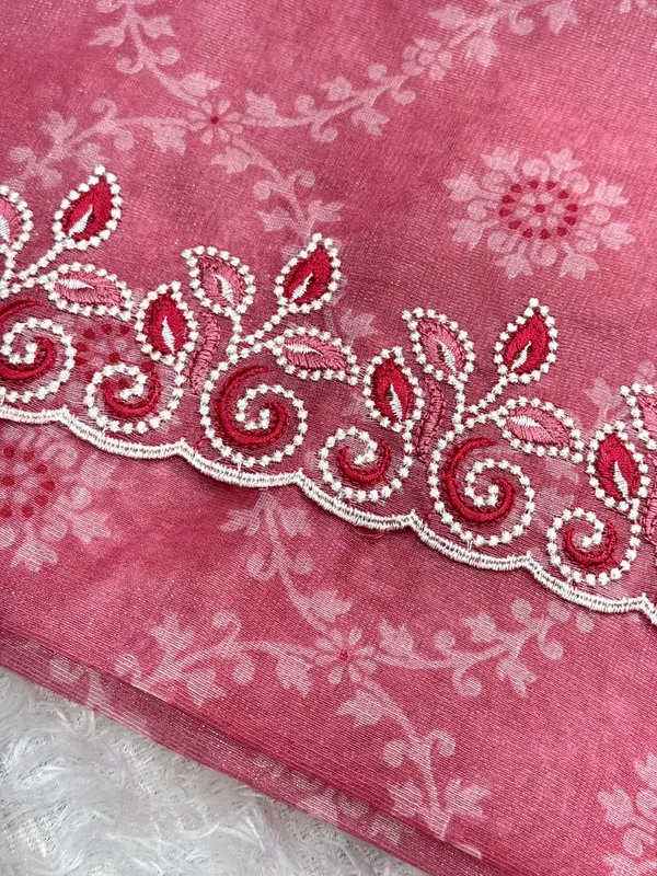 Pink_Embroidered_Saree_With_Unstitched_Blouse_-_Traditional_Indian_Ethnic_Wear