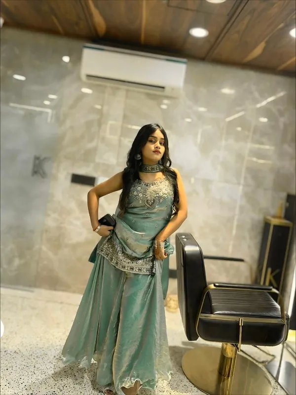 Designer_Embellished_Kurti_Sharara_Set_In_Sage_Green
