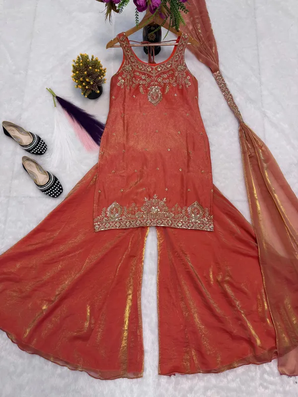 Red_Embroidered_Gharara_Suit_Set_With_Dupatta