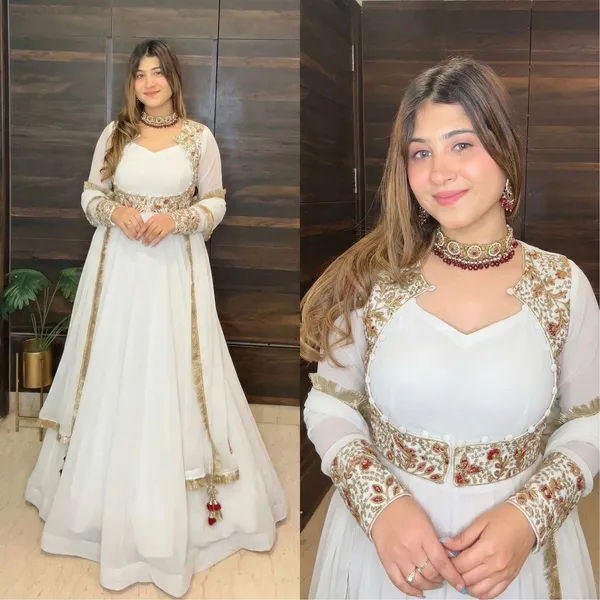 White_Off_Shoulder_Midi_Dress_With_Floral_Embroidered_Sleeves