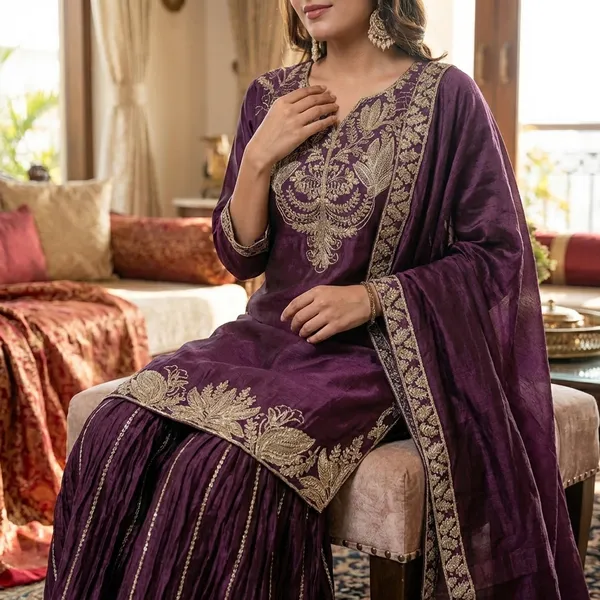 Purple_Embroidered_Sharara_Suit_Set_With_Dupatta