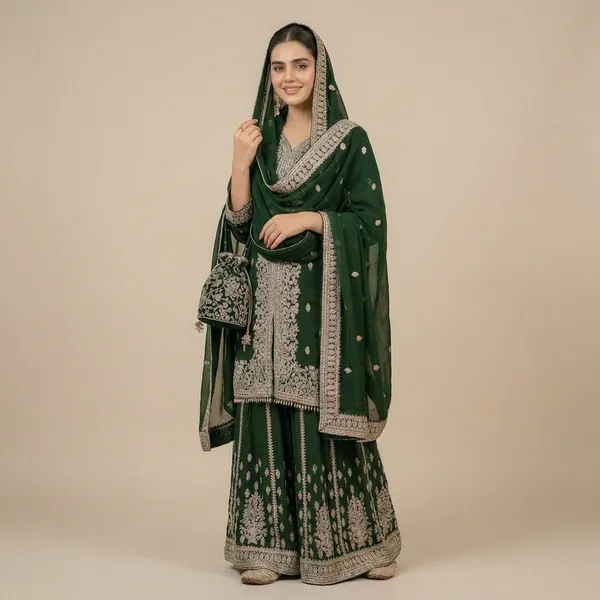 Elegant_Green_Embroidered_Sharara_Set_With_Dupatta