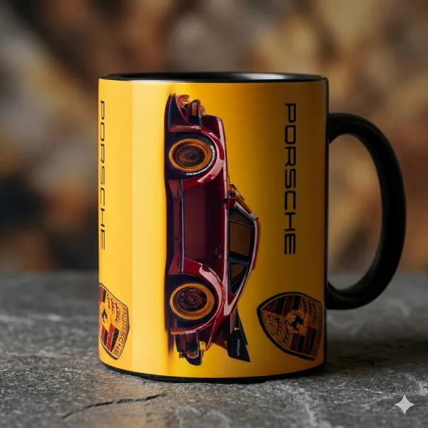 Black_And_Yellow_Ceramic_Porsche_Vintage_Car_Print_Coffee_Mug_With_Handle