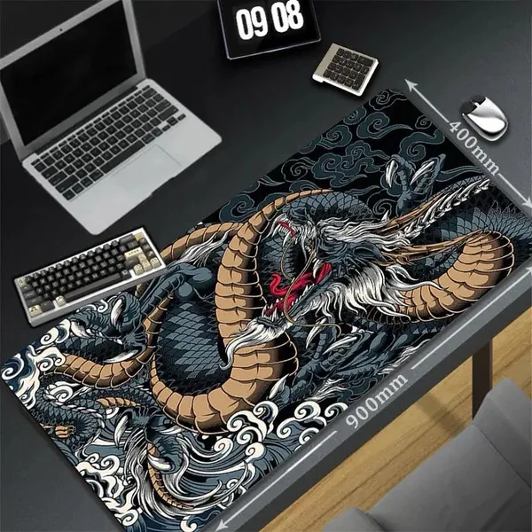 Multicolor_Large_Extended_Gaming_Mouse_Pad_Traditional_Asian_Dragon_Design