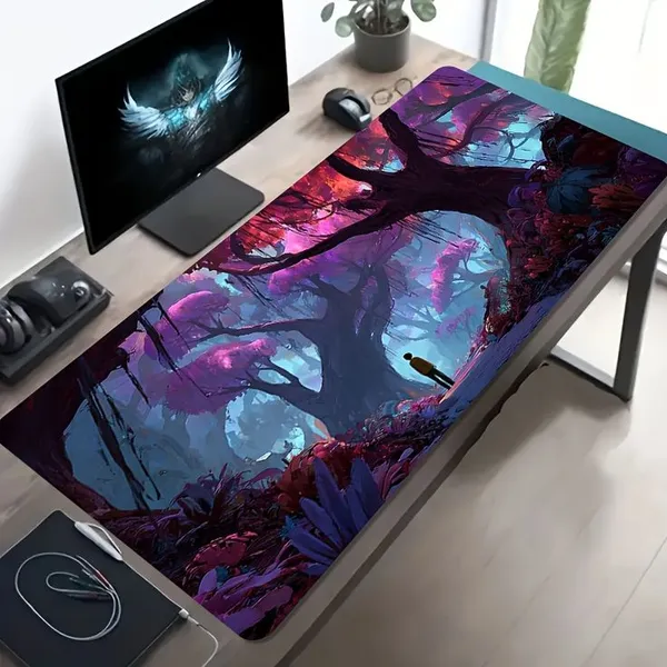 Multicolor_Extended_Gaming_Mouse_Pad_Fantasy_Forest_Design_Desk_Mat