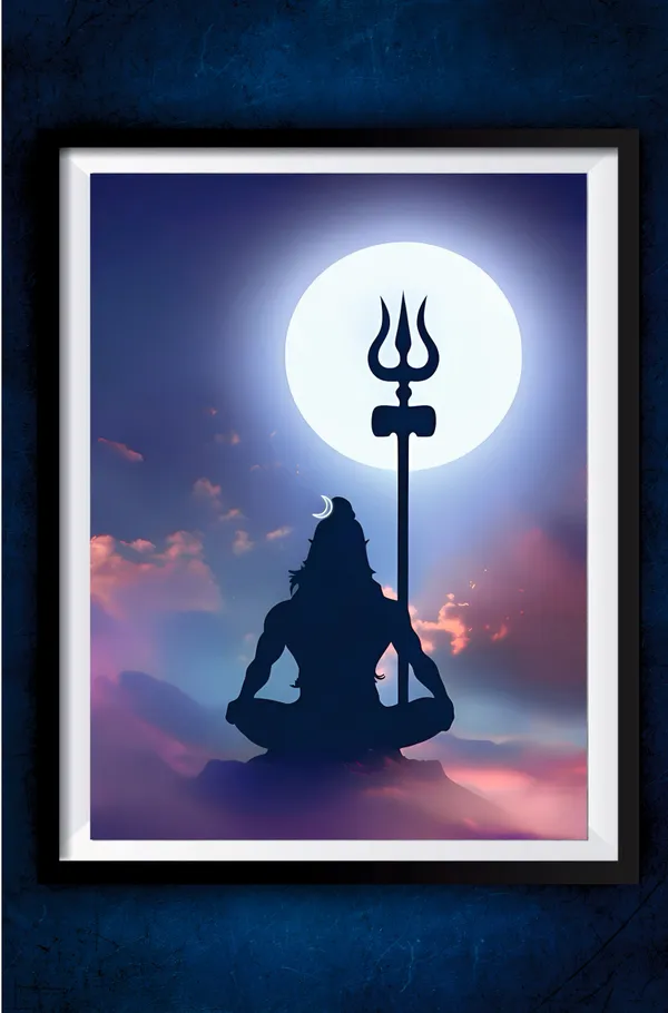 Multicolor_Acrylic_Devon_Ke_Dev_Mahadev_Meditating_Devotional_Poster_For_Home_Decor