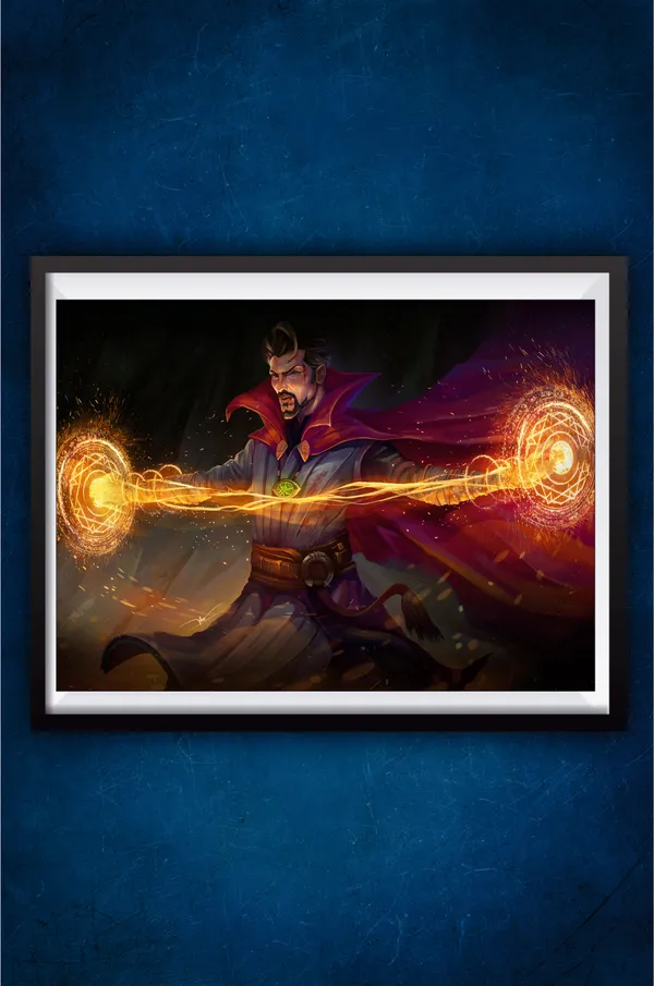 Multicolor_Acrylic_Dr_Strange_Using_Spell_Marvel_Poster_For_Home_Decor