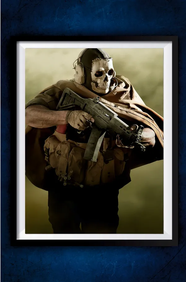 Multicolor_Acrylic_Ghost_Call_Of_Duty_Games_Poster_For_Home_Decor