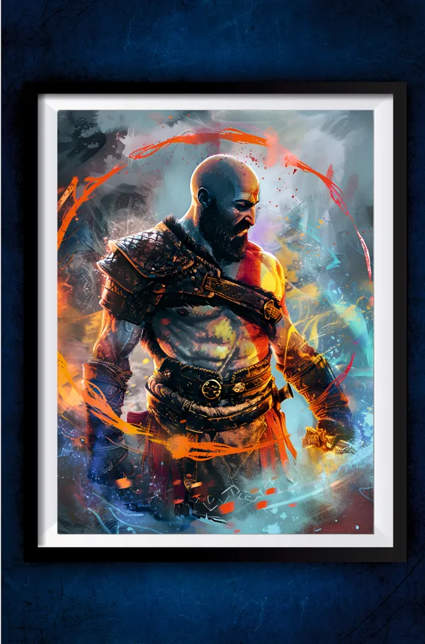 Multicolor_Acrylic_God_Of_War_Kratos_Games_Poster_For_Home_Decor