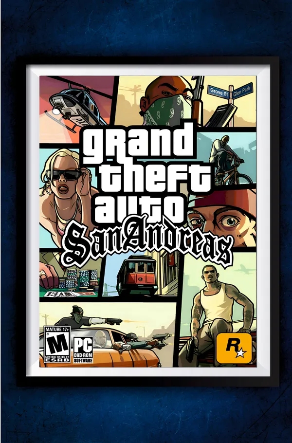 Multicolor_Acrylic_Gta_San_Andreas_Banner_Games_Poster_For_Home_Decor