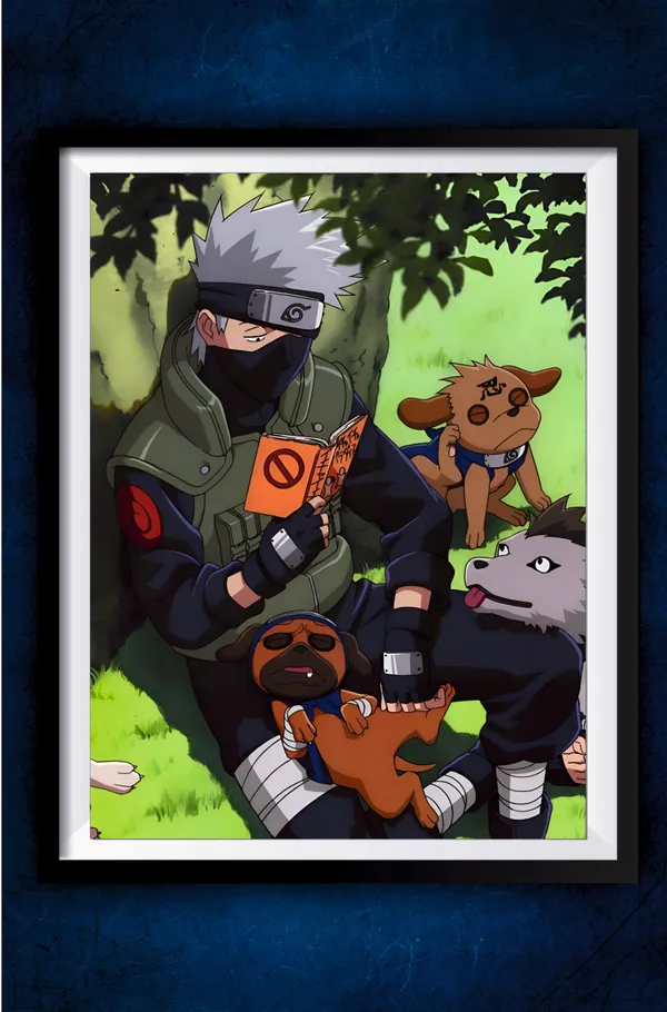 Multicolor_Acrylic_Kakashi_Reading_Book_Naruto_Poster_For_Home_Decor