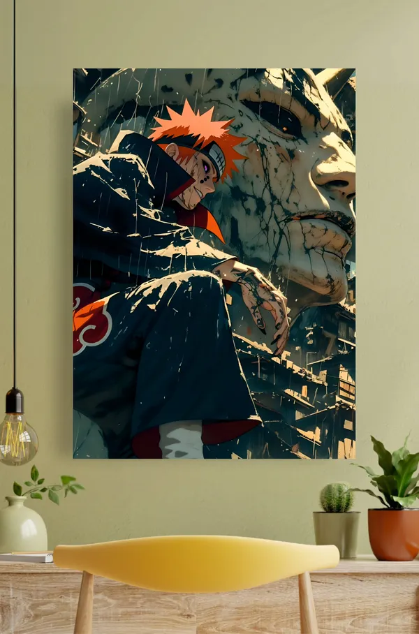 Multicolor_Acrylic_Paint_In_Rain_Village_Naruto_Poster_For_Home_Decor