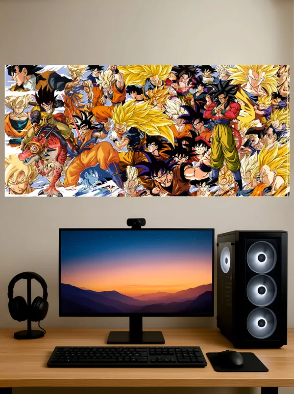 Multicolor_Acrylic_Dragon_Ball_Super_Saiyans_Split_Poster_For_Home_Decor