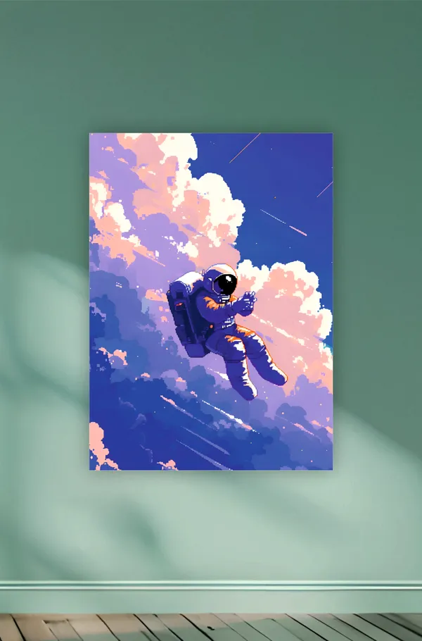 Multicolor_Acrylic_Pixelated_Astronaut_In_Sky_Aesthetic_Poster_For_Home_Decor