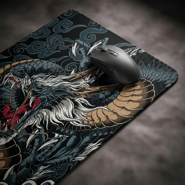 Multicolor_Large_Extended_Gaming_Mouse_Pad_Traditional_Asian_Dragon_Design