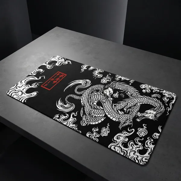 Black_And_White_Dragon_Design_Extended_Gaming_Mouse_Pad