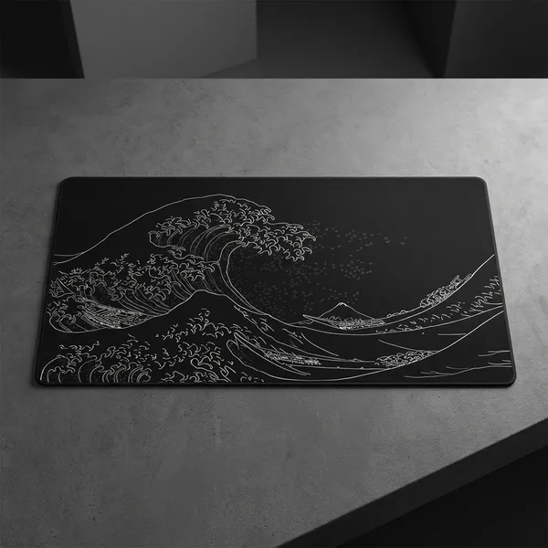 Black_Japanese_Wave_Art_Extended_Gaming_Mouse_Pad